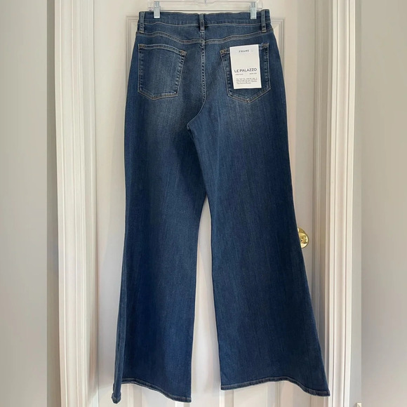 FRAME Le Palazzo High Rise Wide Leg Jeans In Orlena Size 33 - Picture 4 of 14